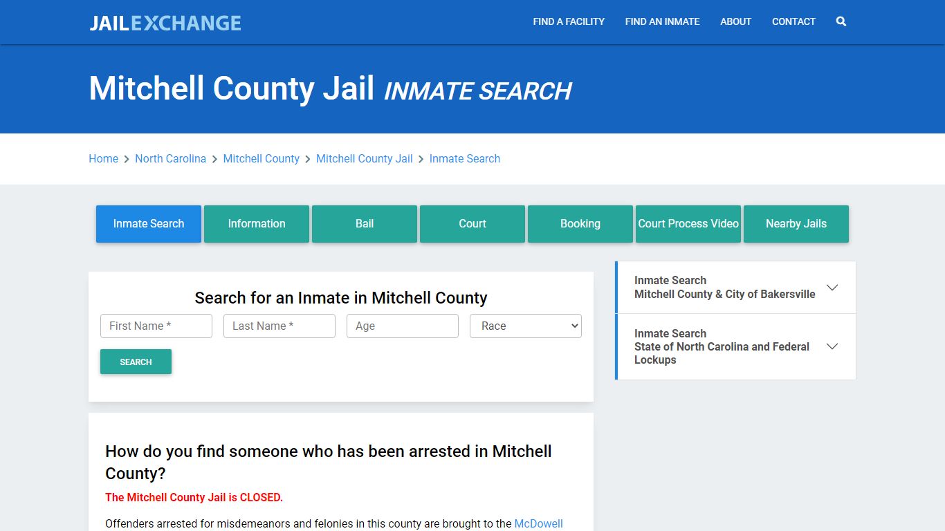 Mitchell County Jail, NC Inmate Search: Roster & Mugshots